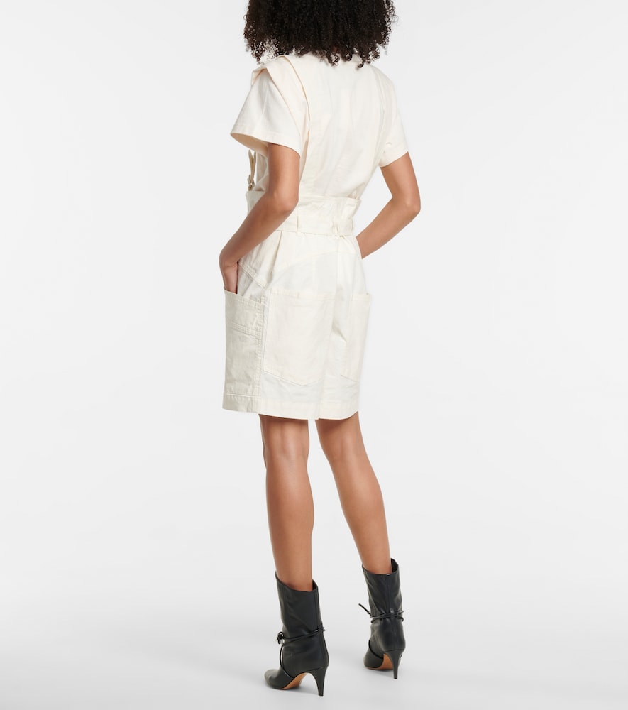 Isabel Marant Effie linen and cotton suspender shorts