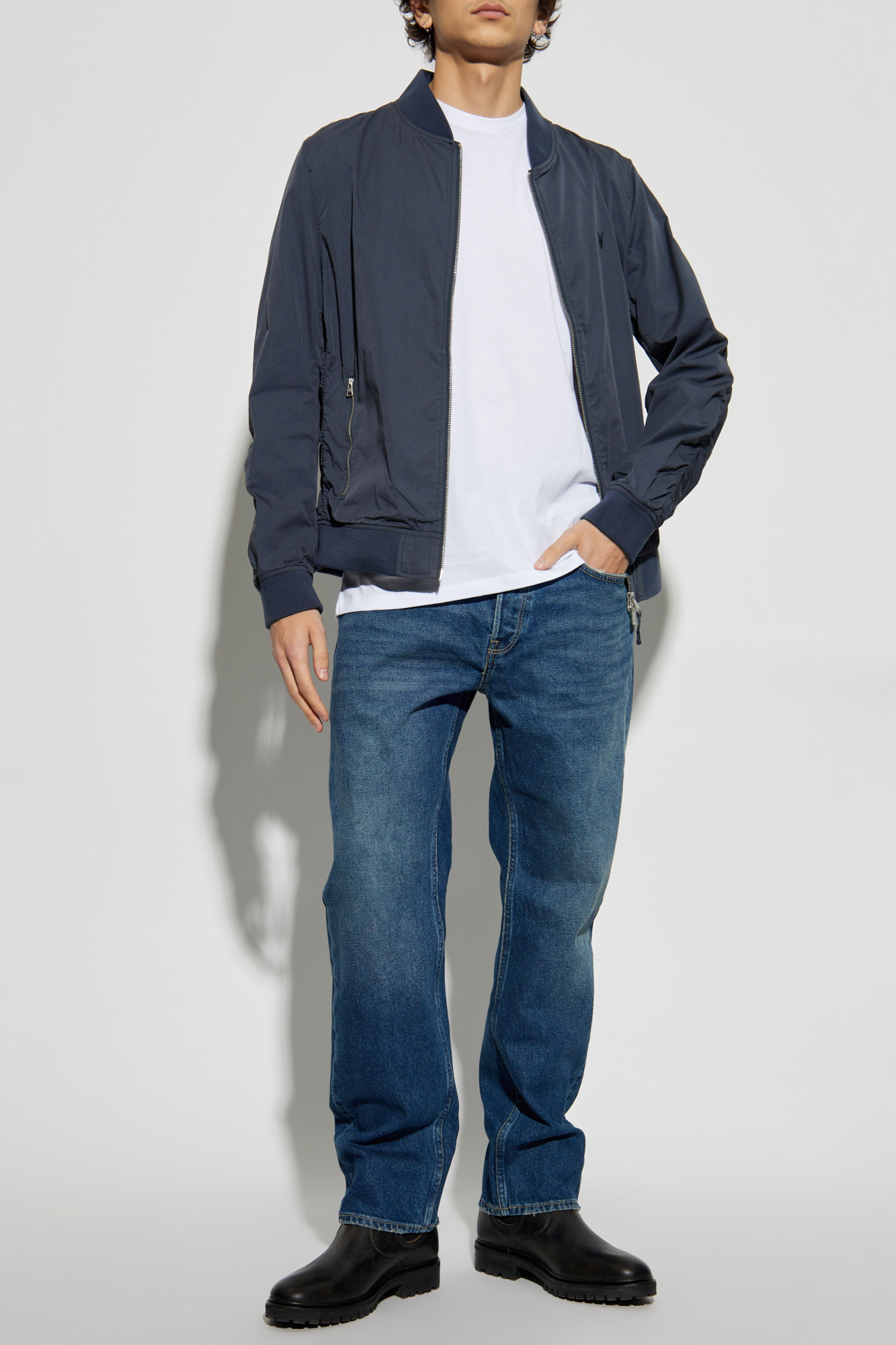 Jeans Redi With Vintage Effect, Men's, Navy Blue