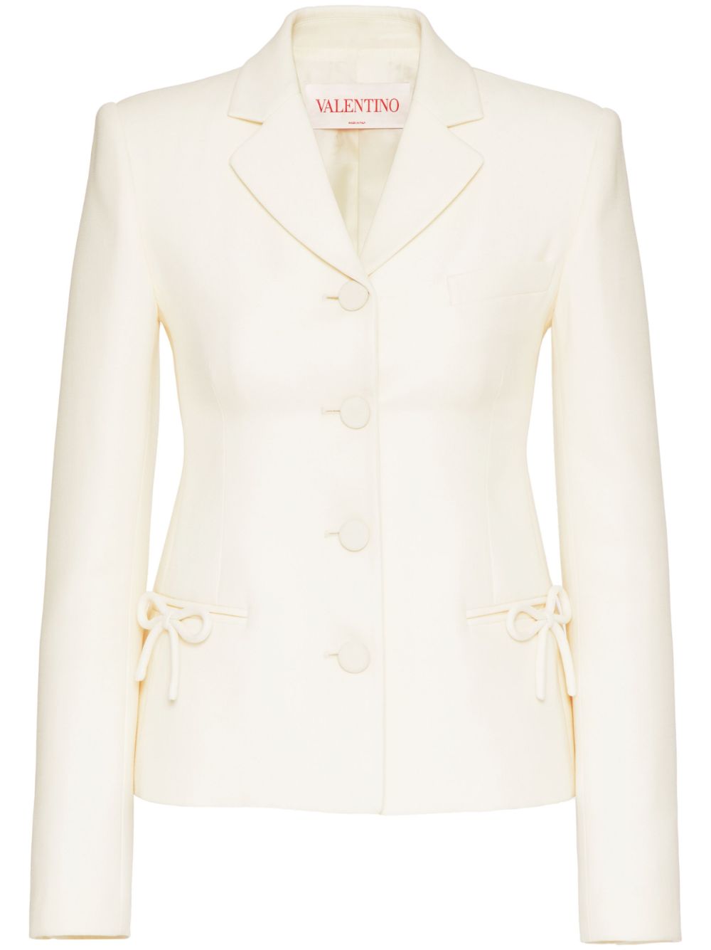 Crepe Couture bow-embellished jacket - White