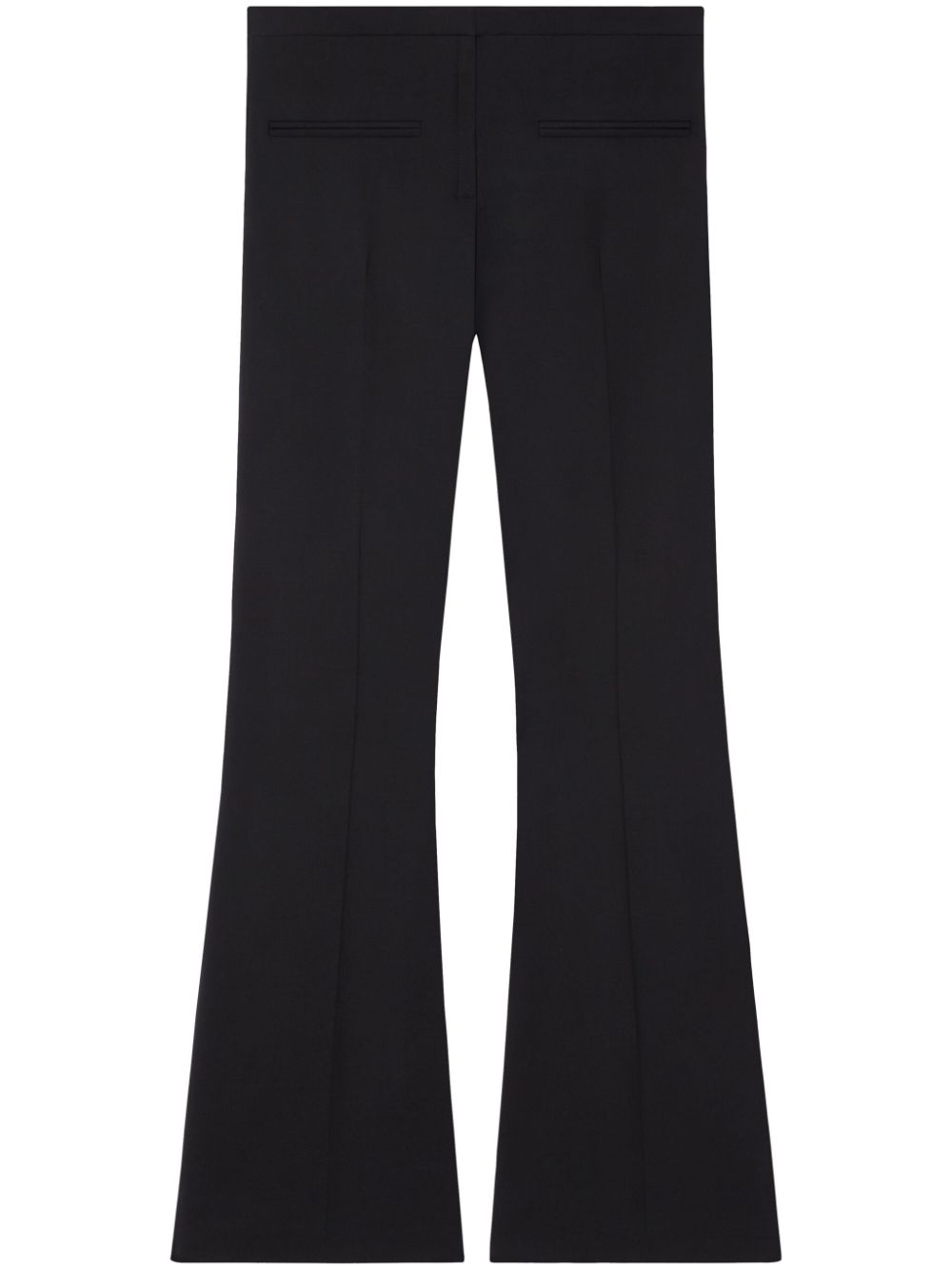 Wool blend flared mid-rise pants - Black