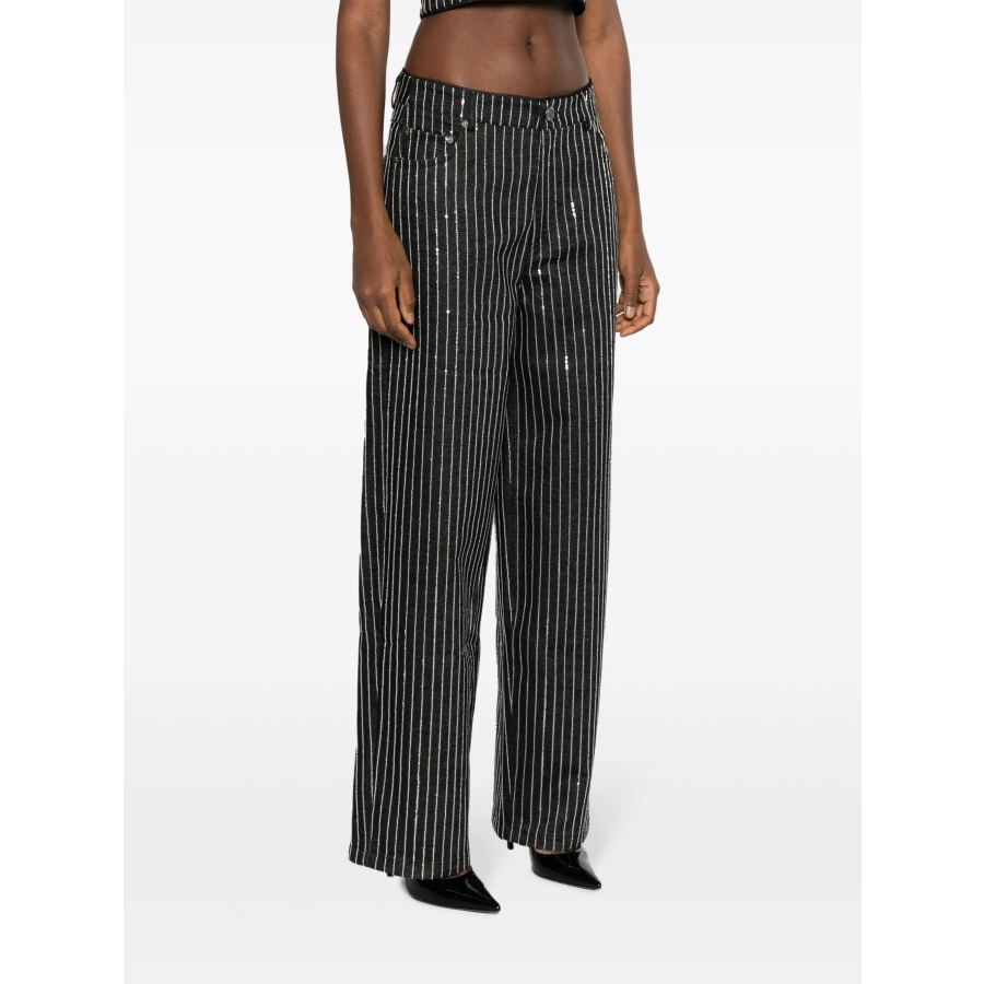 Sequin Twill Wide Leg Pants, Waist Size 25''