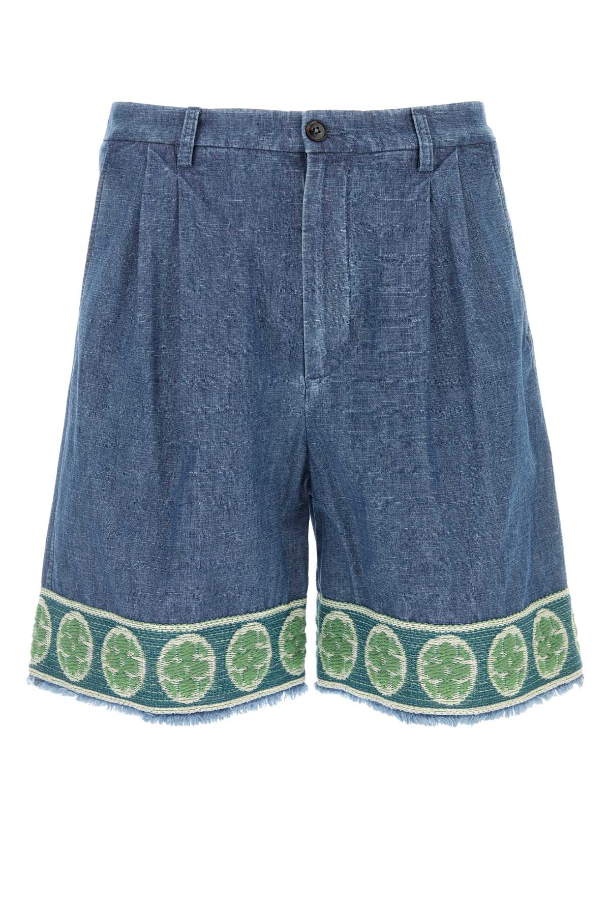 Denim Bermuda Shorts — Blue