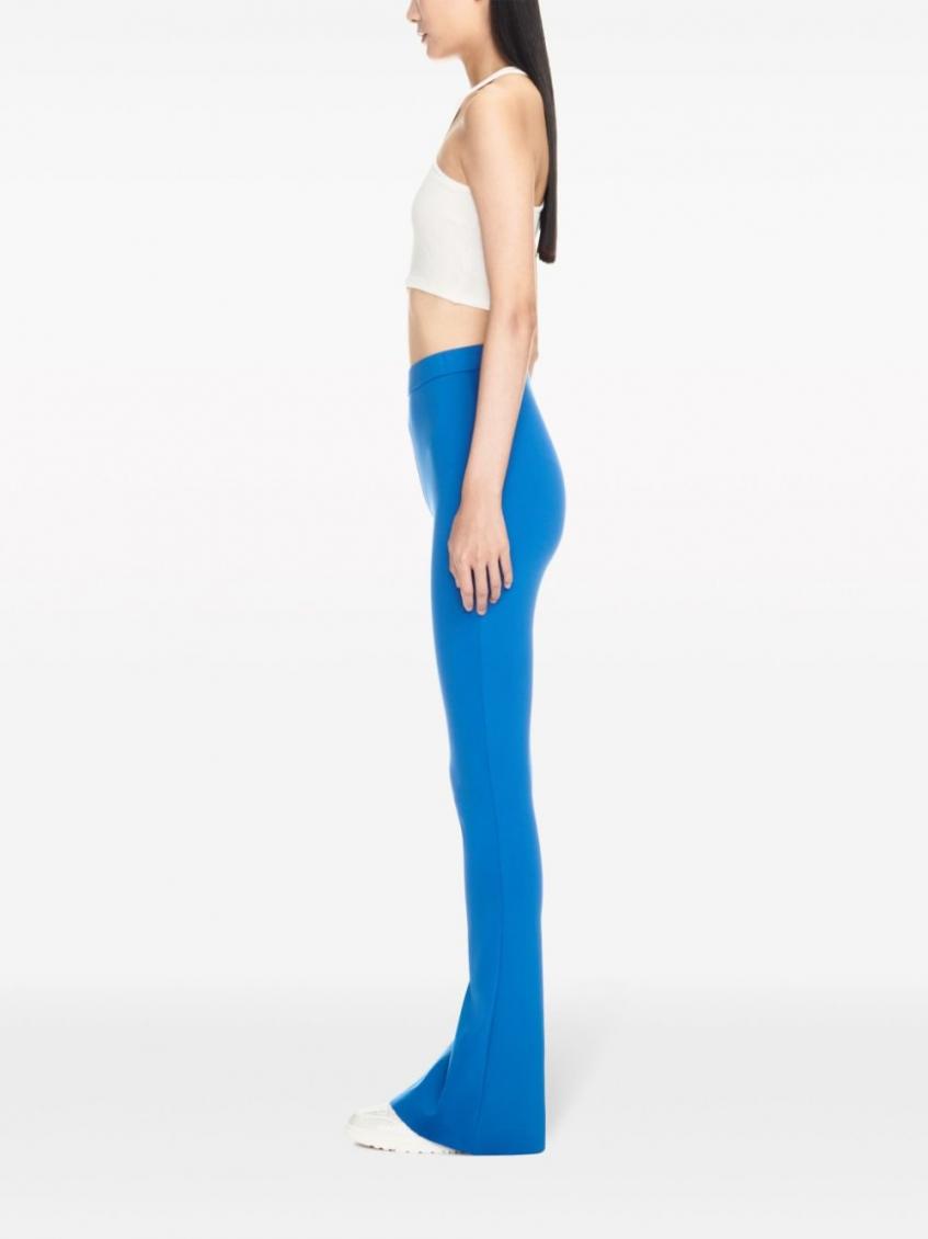 Logo-waistband flared leggings - Blue