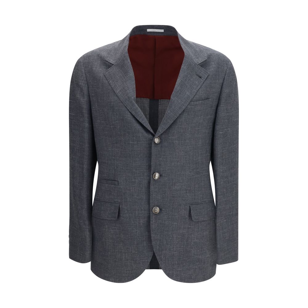 Deconstructed Wool Blend Blazer — Gray