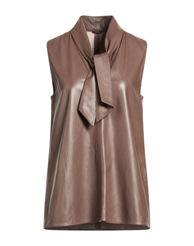 Woman Top Taupe Size 6 Lambskin