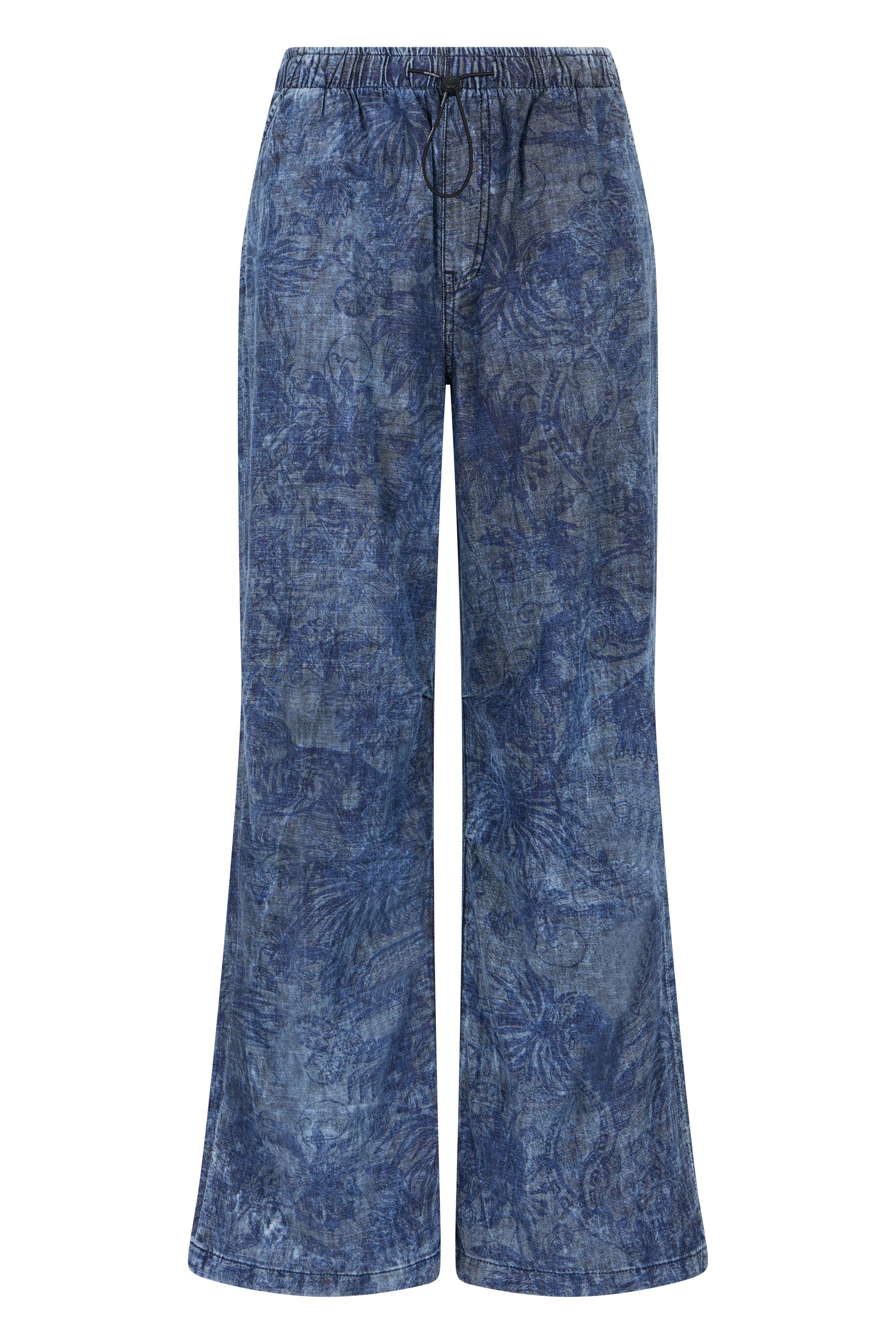 High-Waisted Boho-Chic Denim Pants