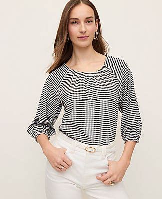 Ann Taylor Gingham Raglan Blouse