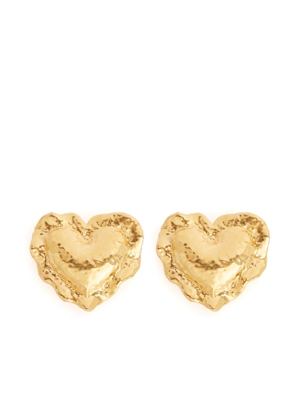 Heart brass earrings - Gold