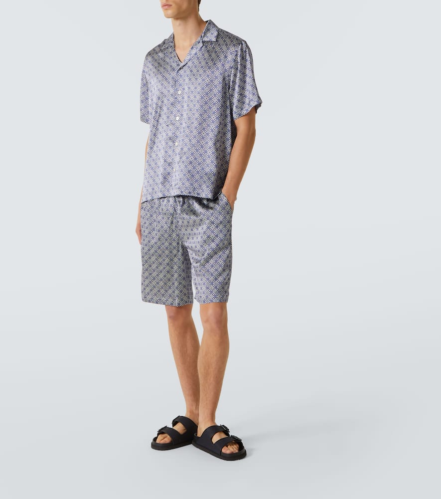 Roberto printed silk bowling shirt