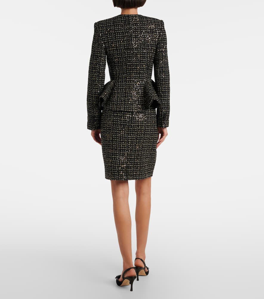 Tomomi sequined peplum tweed jacket