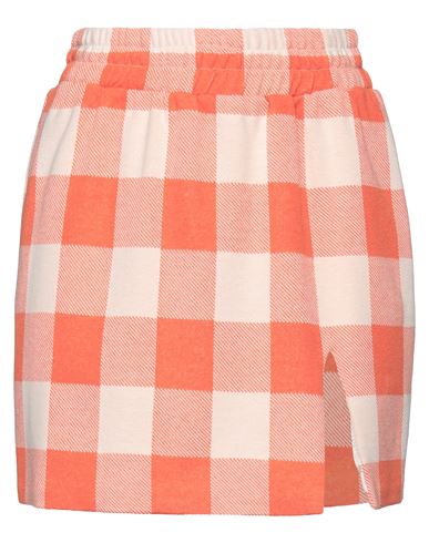 Woman Mini skirt Orange Size M Polyester, Cotton, Elastane