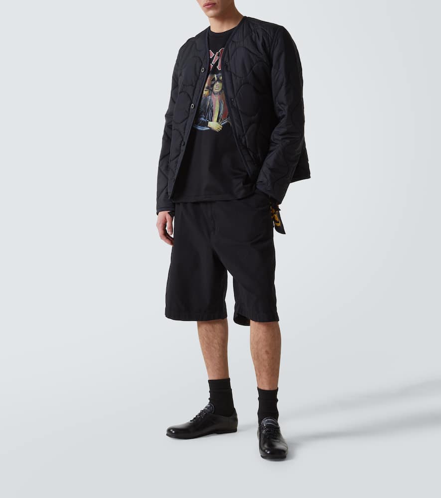 AC/DC printed caped cotton jersey T-shirt