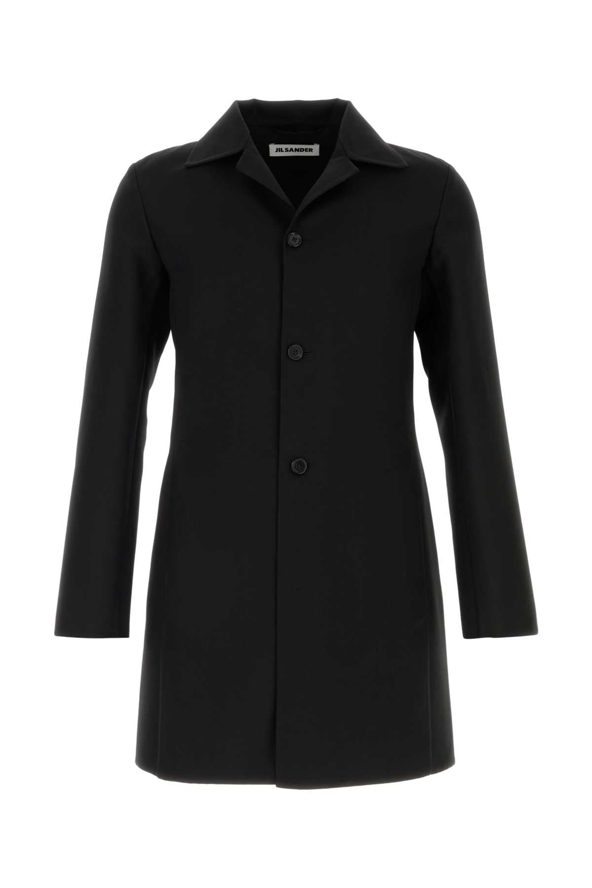 Virgin Wool Blend Coat — Black
