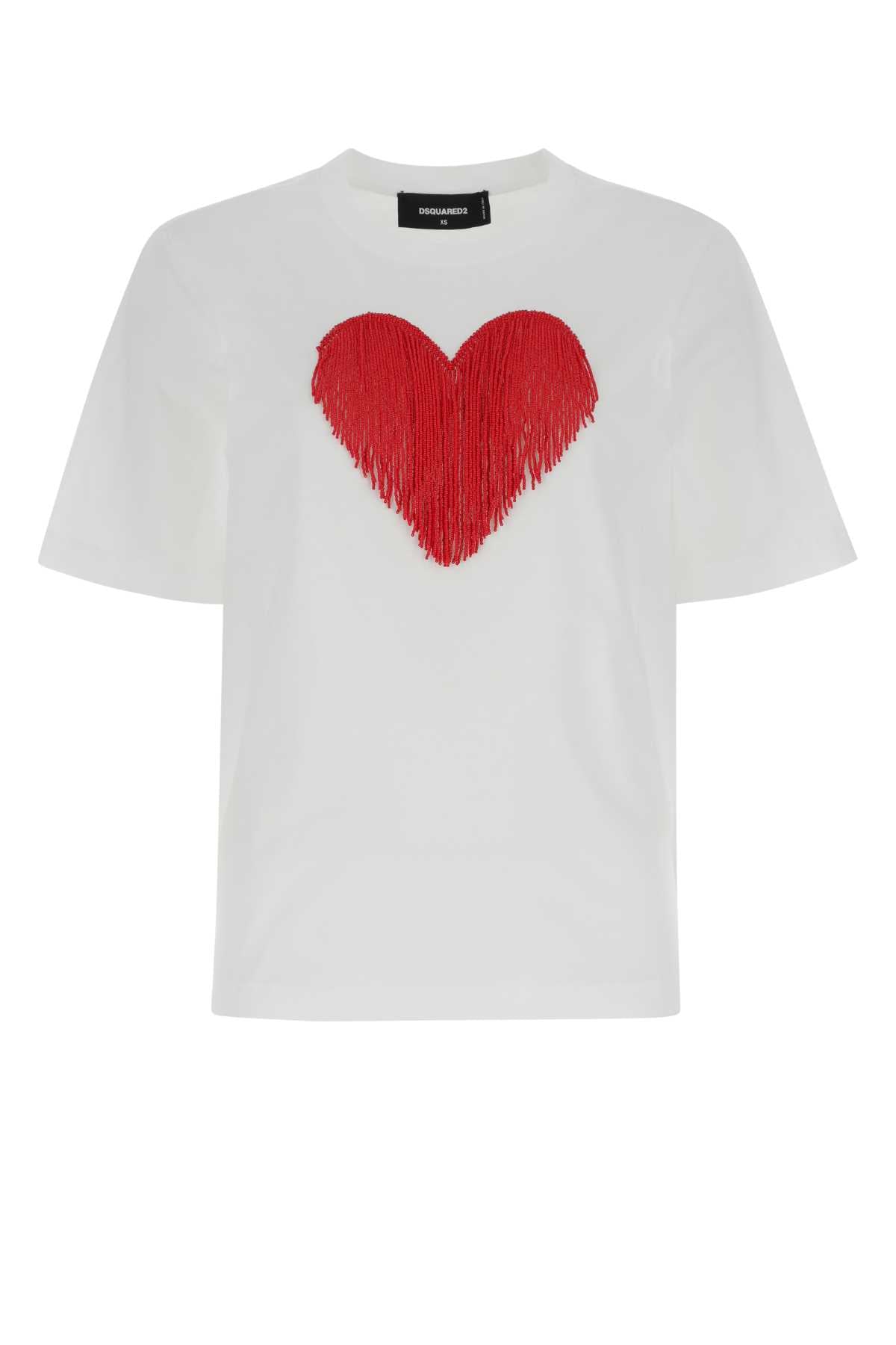 Embroidered Heart T-Shirt — White