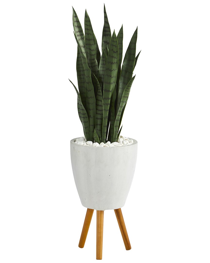 4ft Sansevieria Artificial Plant in Planter with Stand