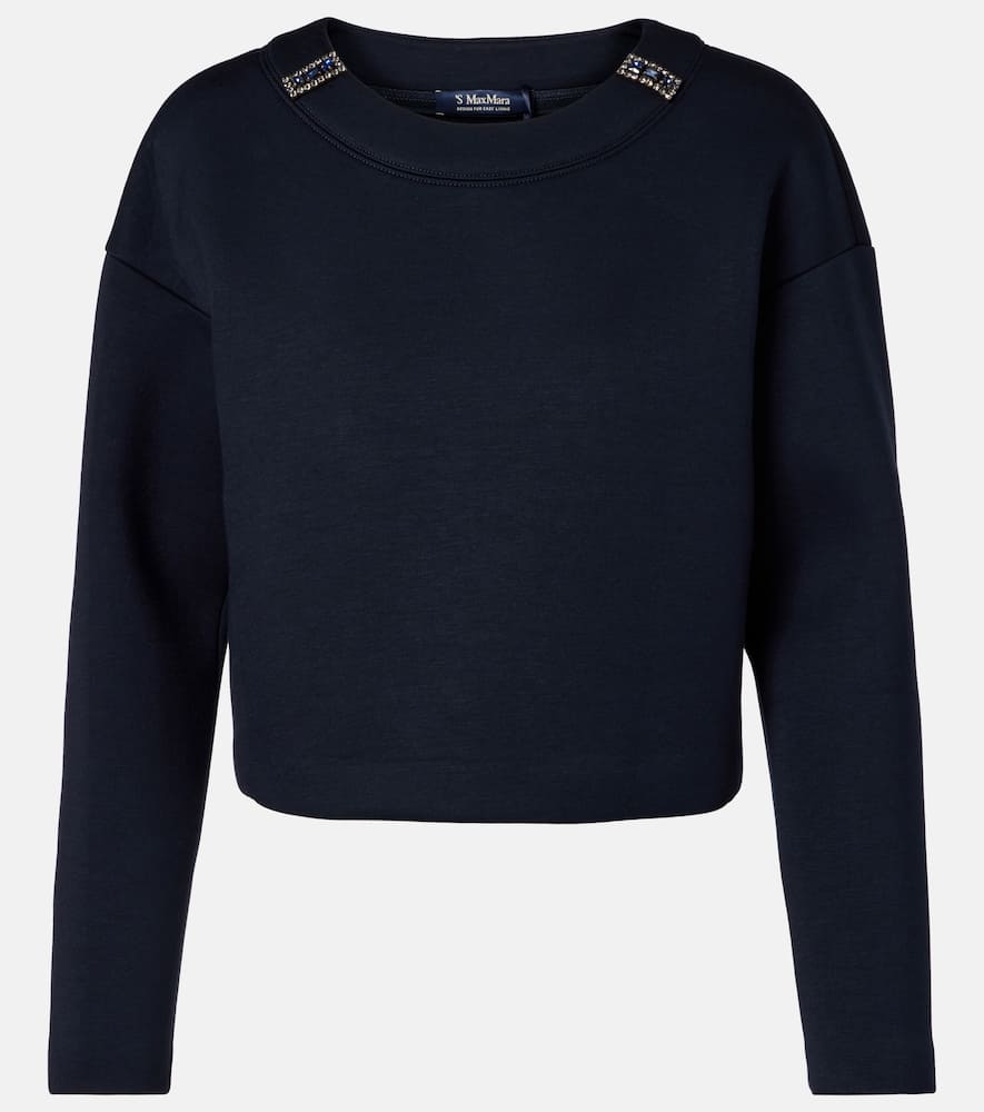 Embellished jersey sweatshirt