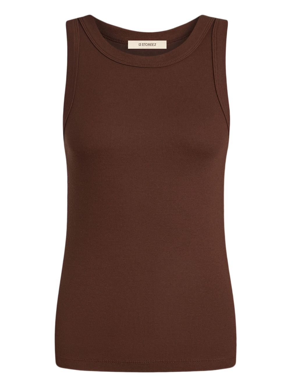 Ribbed tank top - Brown