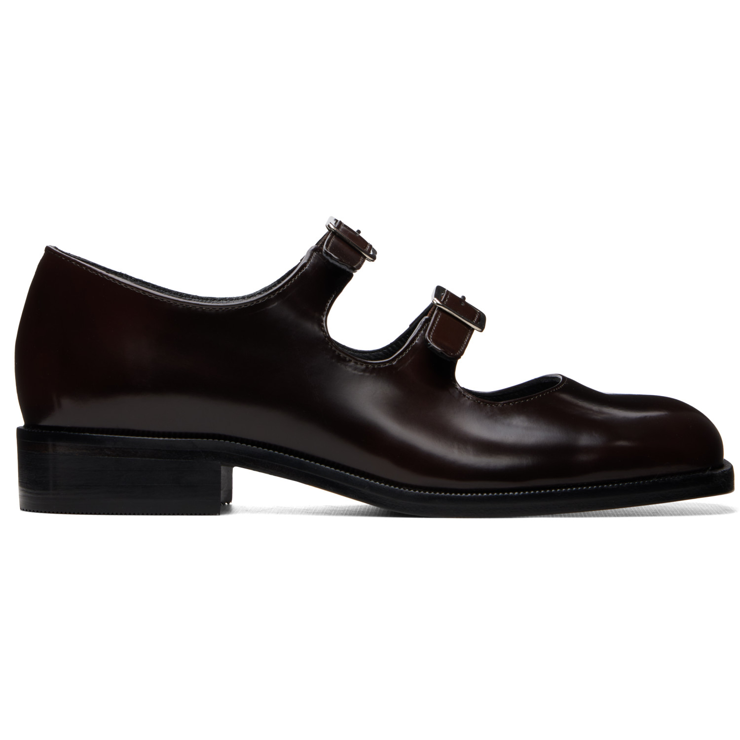 Brown Mary Jane Double Strap Welt Heels