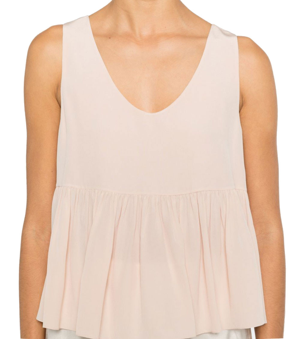 Peplum Tank Top In Silk