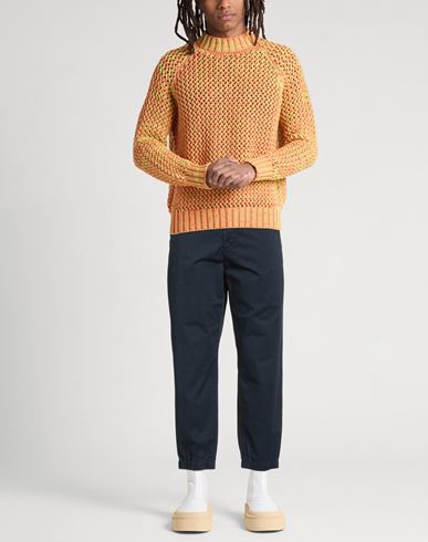 Man Pants Navy Size 40 Cotton, Elastane