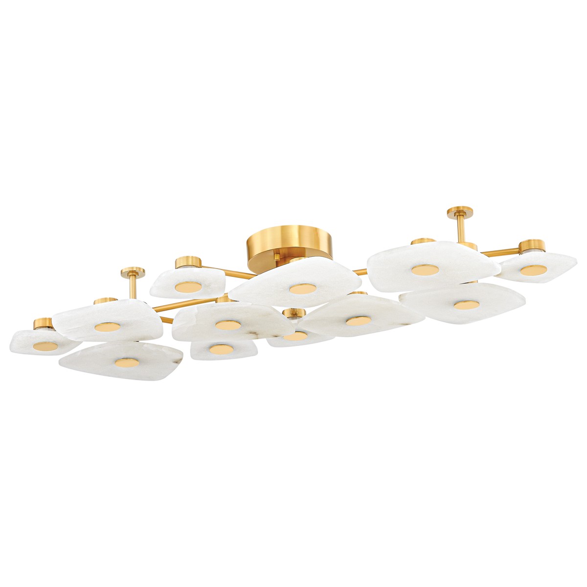 Aged Brass LED Semi Flush Mount from the Holmdel Collection