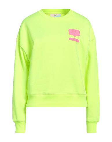 Woman Sweatshirt Lime green Size XS Polyester, Cotton, Elastane