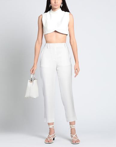 Collection Woman Pants White Size 4 Viscose, Elastane