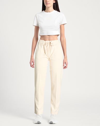Woman Pants Beige Size 6 Cotton, Elastane