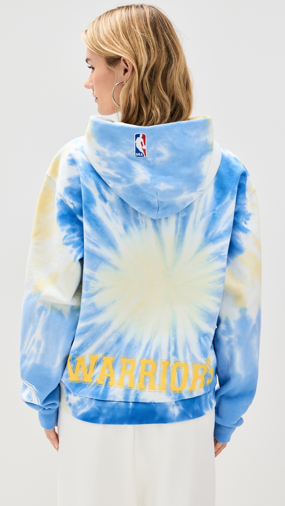 Warriors Team Crew Hoodie Blue Tie Dye