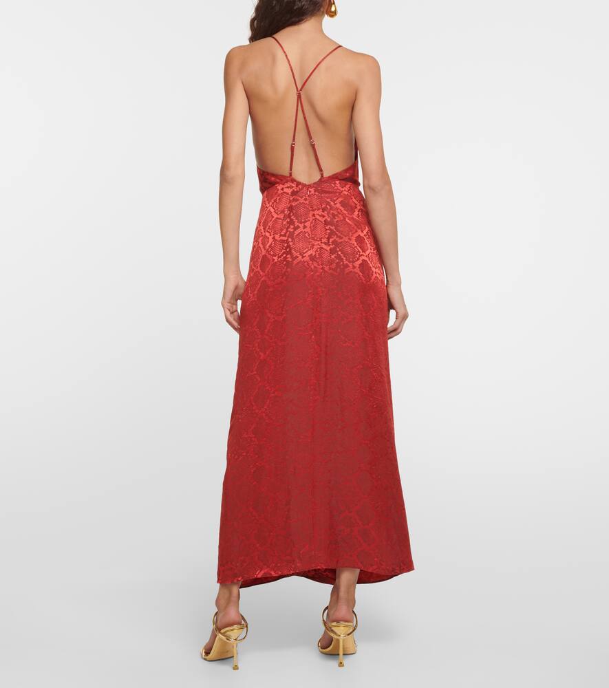 Simkhai Carmine snake-print satin maxi dress