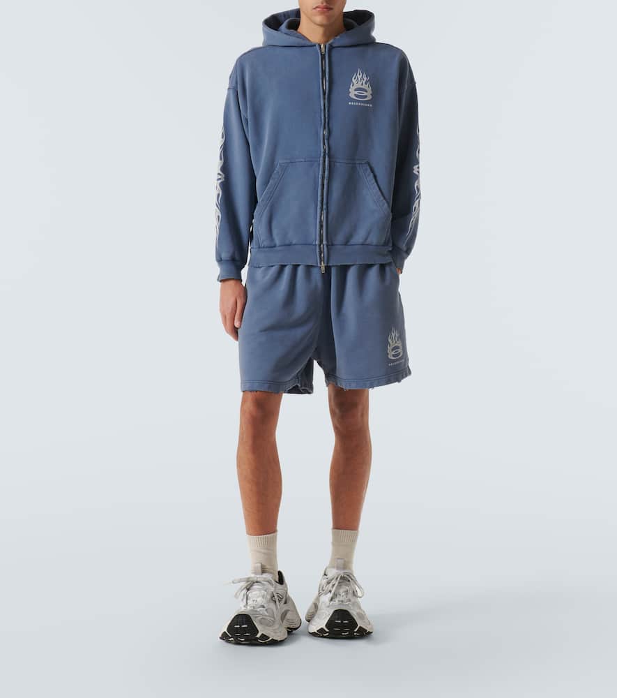 Burning Unity zip-up cotton hoodie