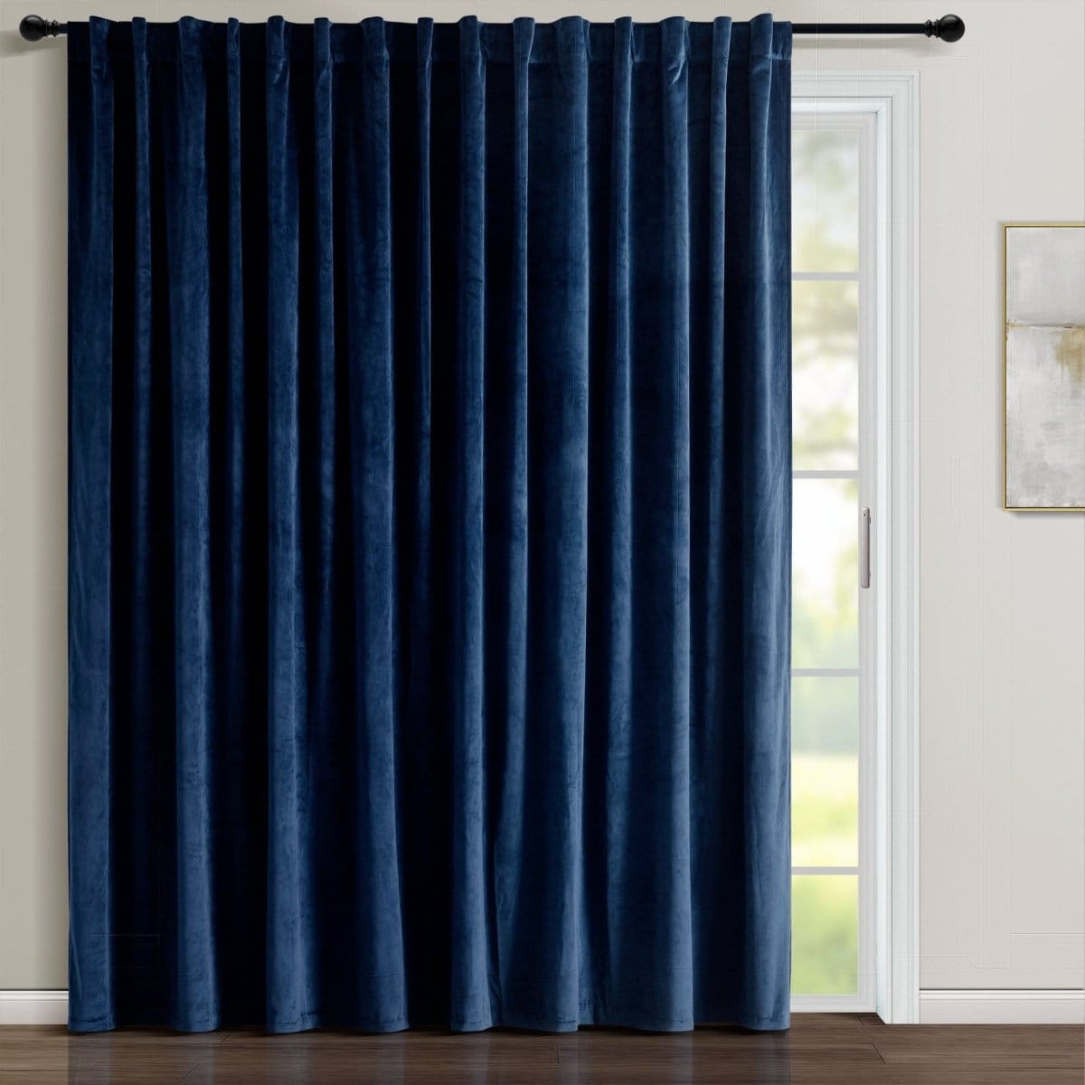 "Prima Velvet Solid Ultra Wide Light Filtering Window Curtain Panel