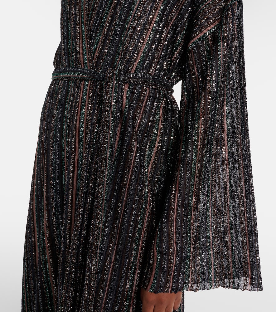 Chevron lamé cardigan