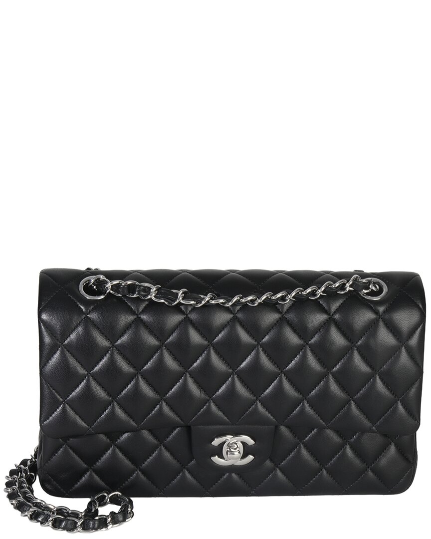 Black Leather Quilted Medium Classic Double Flap Bag (Authentic Pre-  Loved)