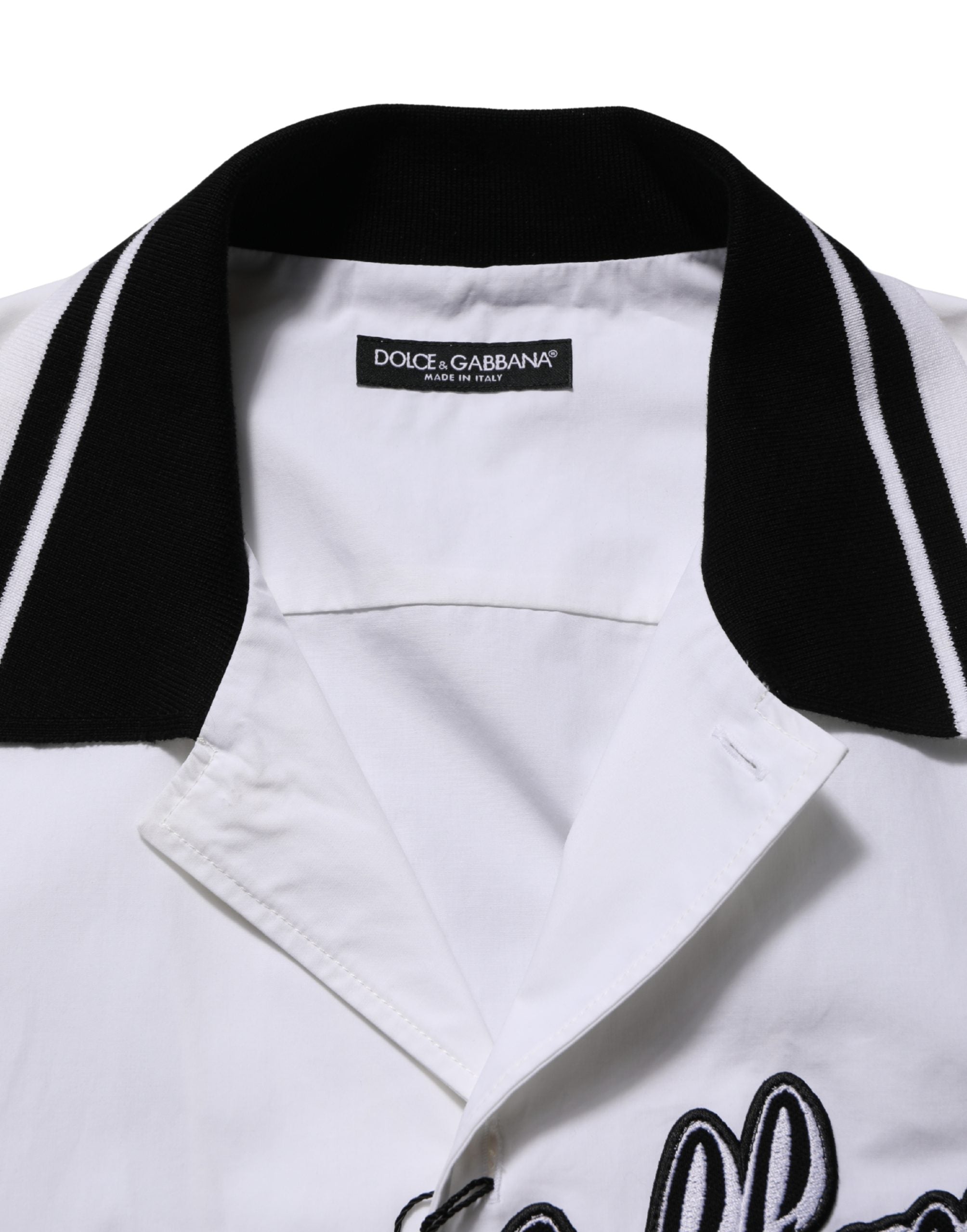 Logo-Patch Cotton Shirt — White