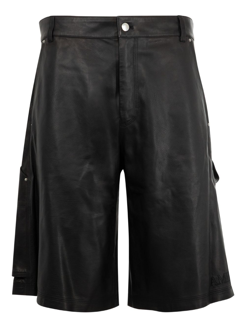 MA leather cargo shorts - Black