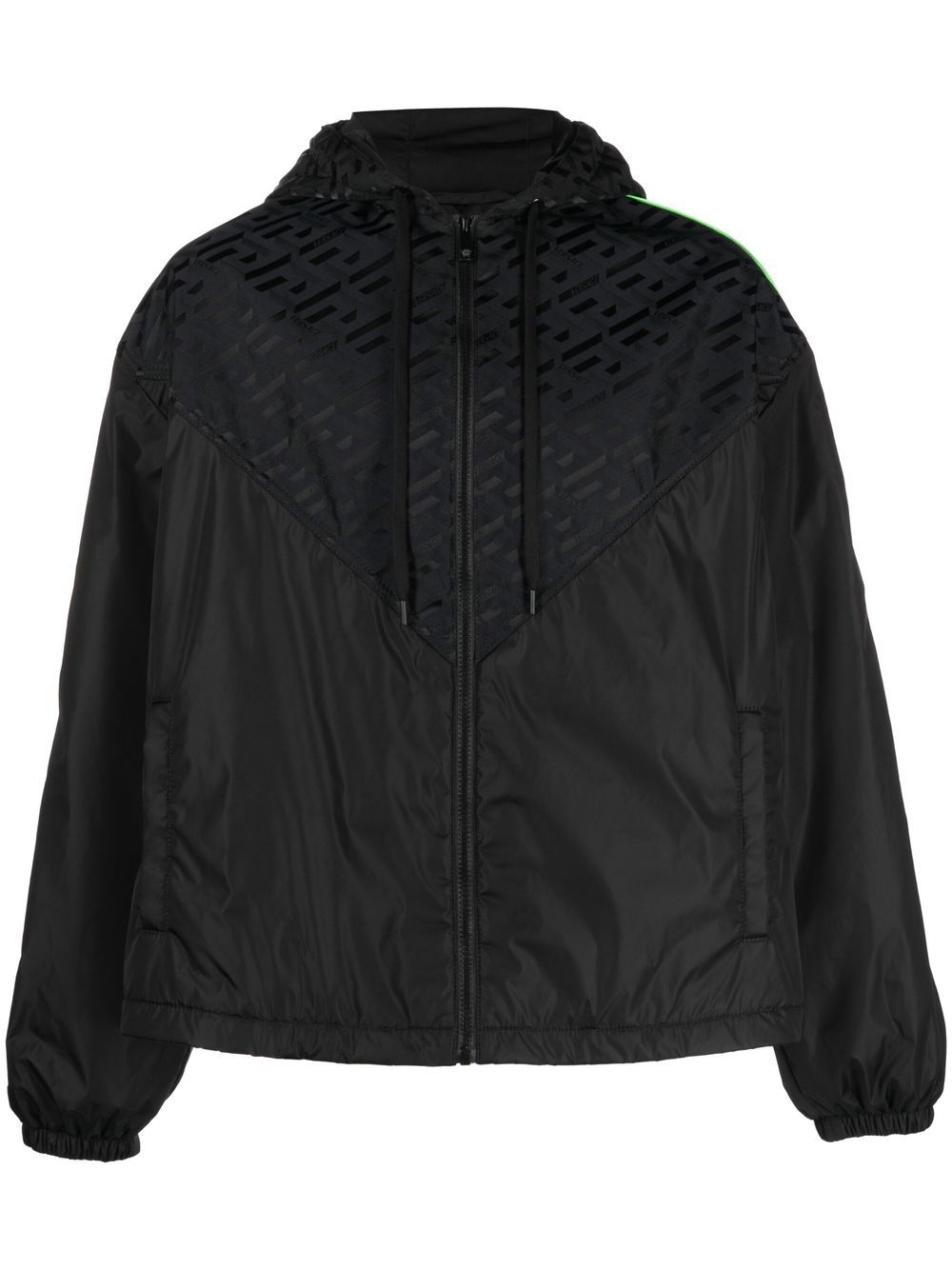 Panelled logo-print track jacket - Black