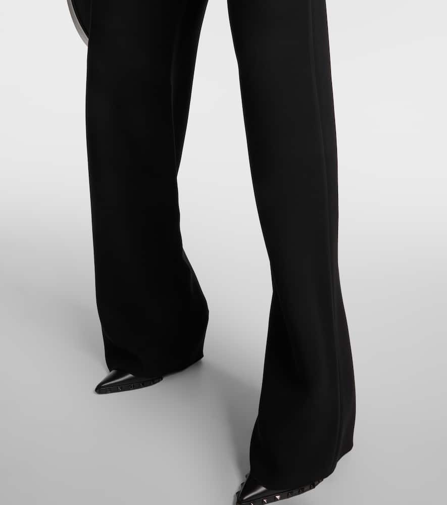 Mid-rise silk wide-leg pants