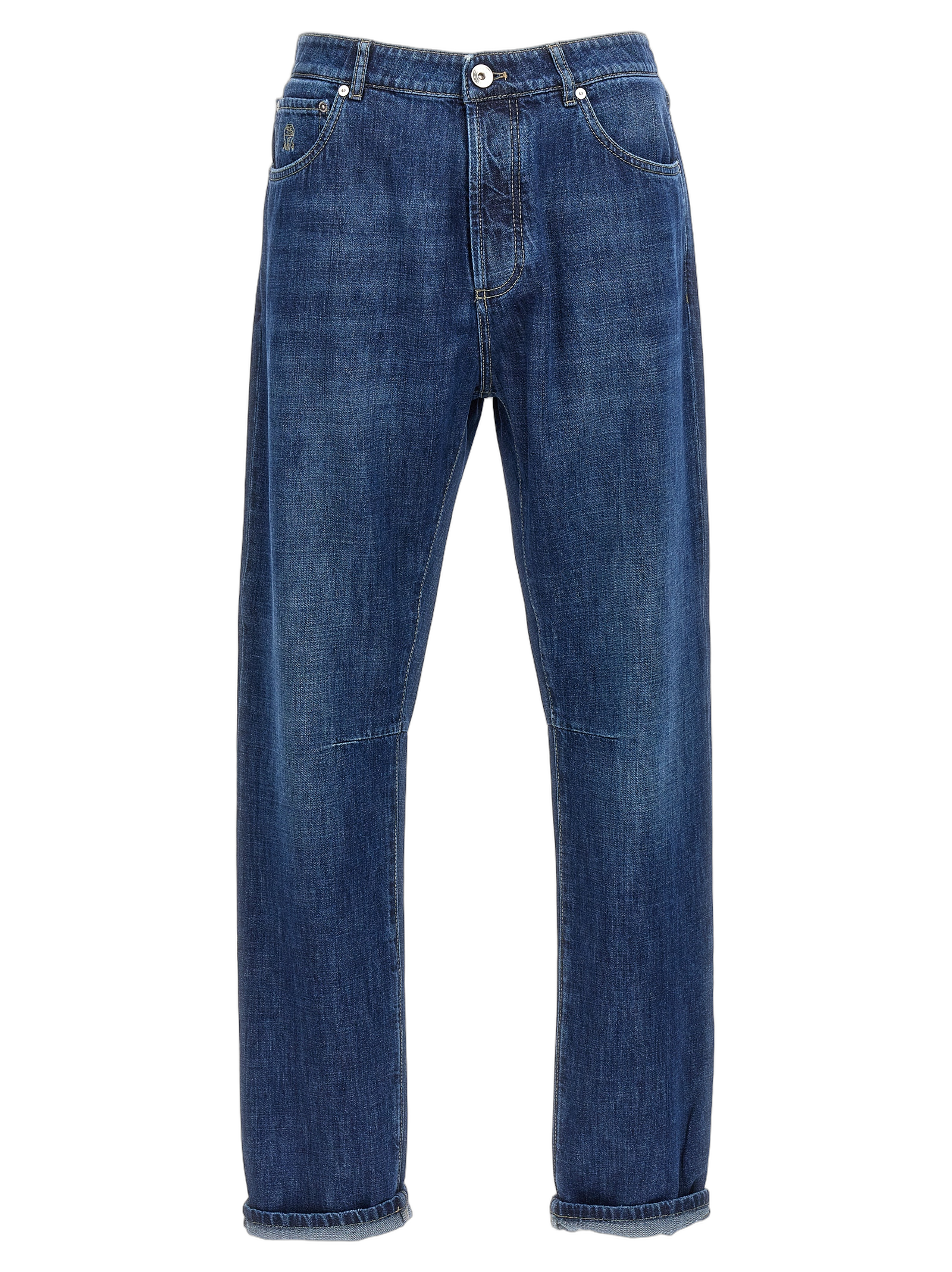 Cotton Relaxed Fit Jeans — Blue