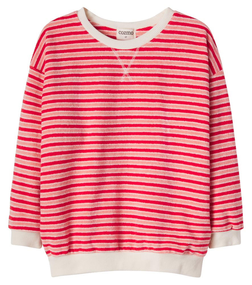 Zen striped cotton-blend terry sweatshirt