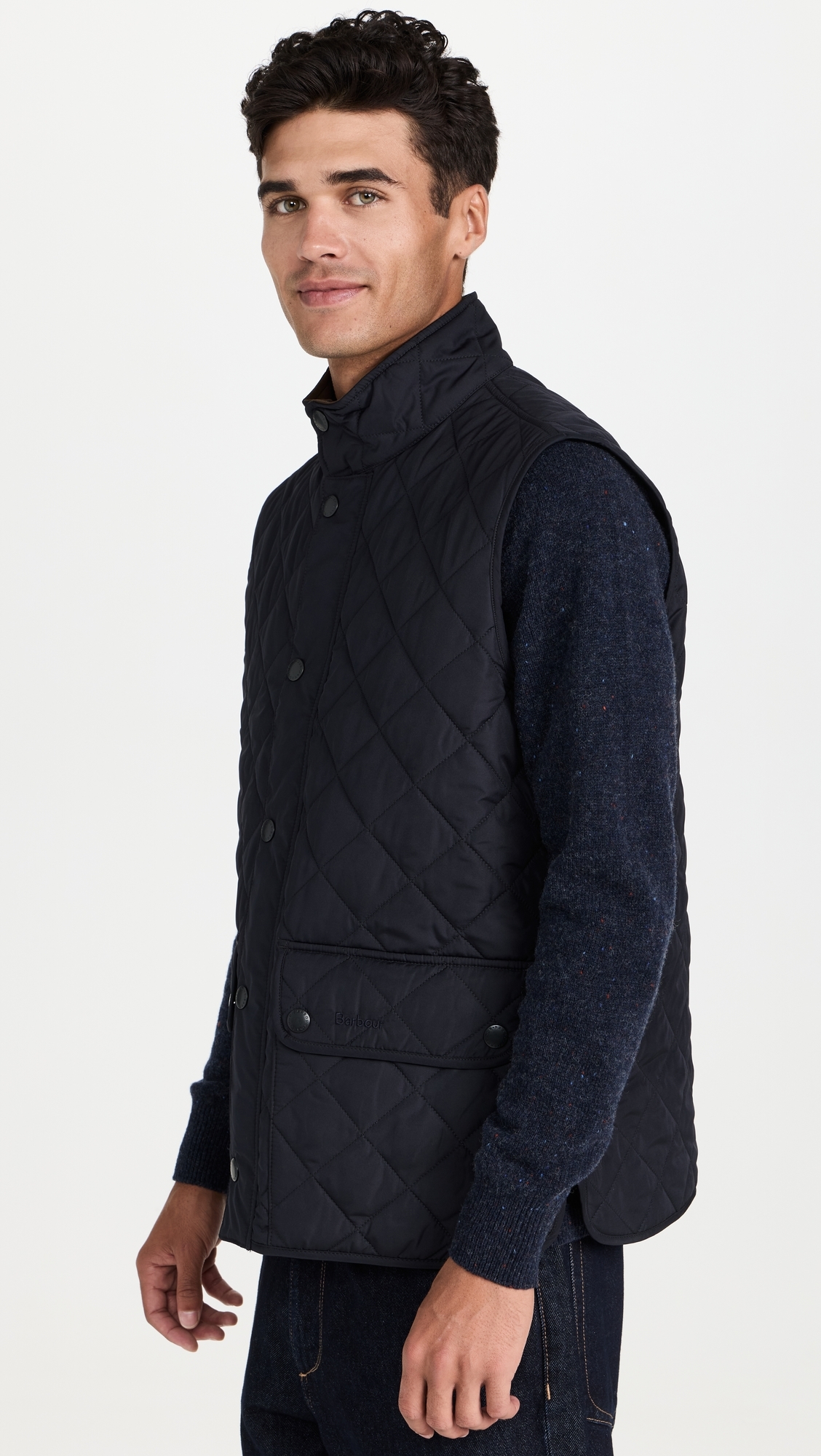 New Lowerdale Quilted Gilet Vest Navy 