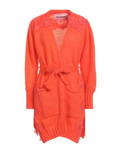 Woman Cardigan Orange Size 4 Polyamide, Mohair wool, Wool, Cotton