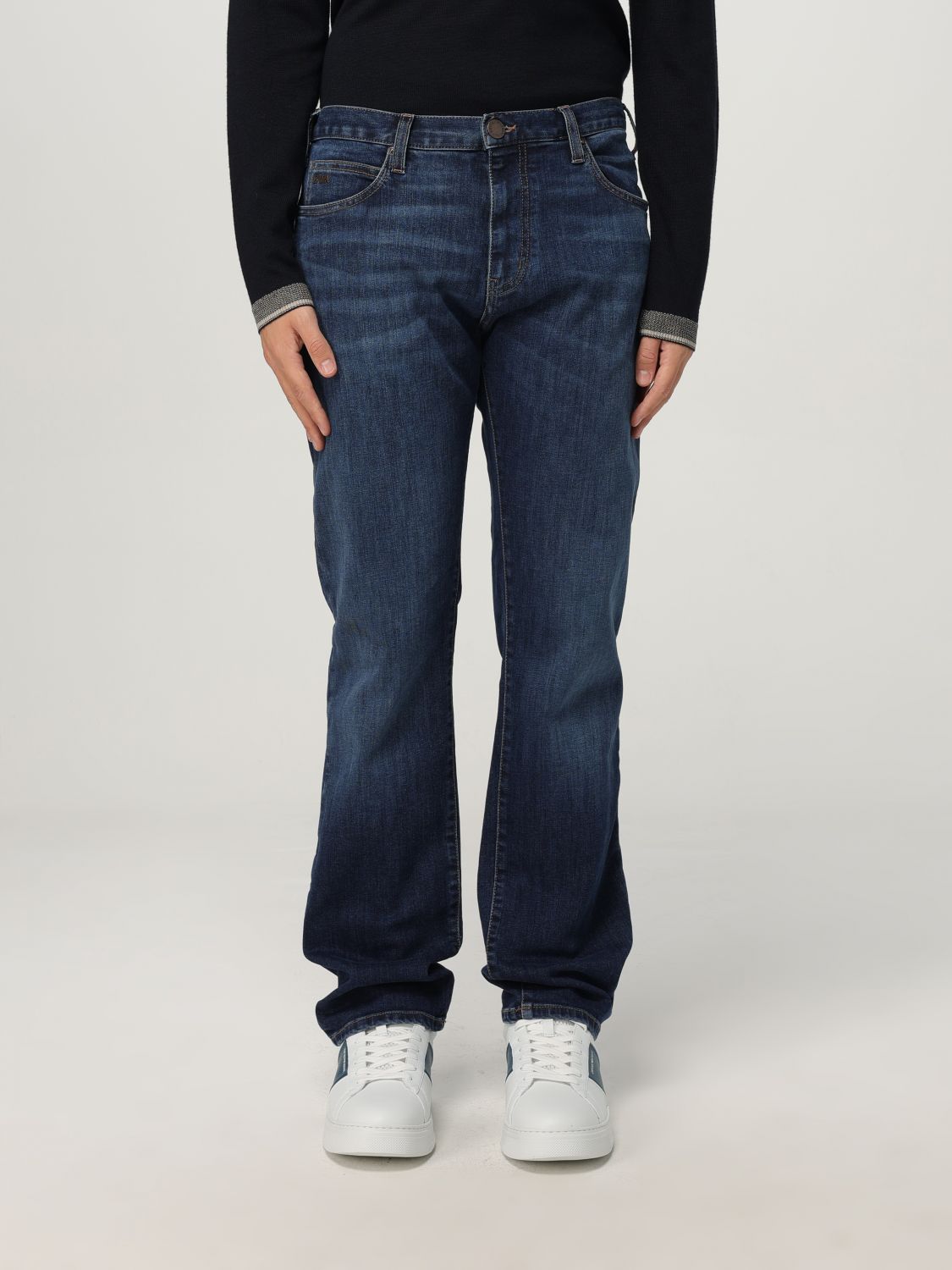 Emporio Armani logo-patch jeans - Blue