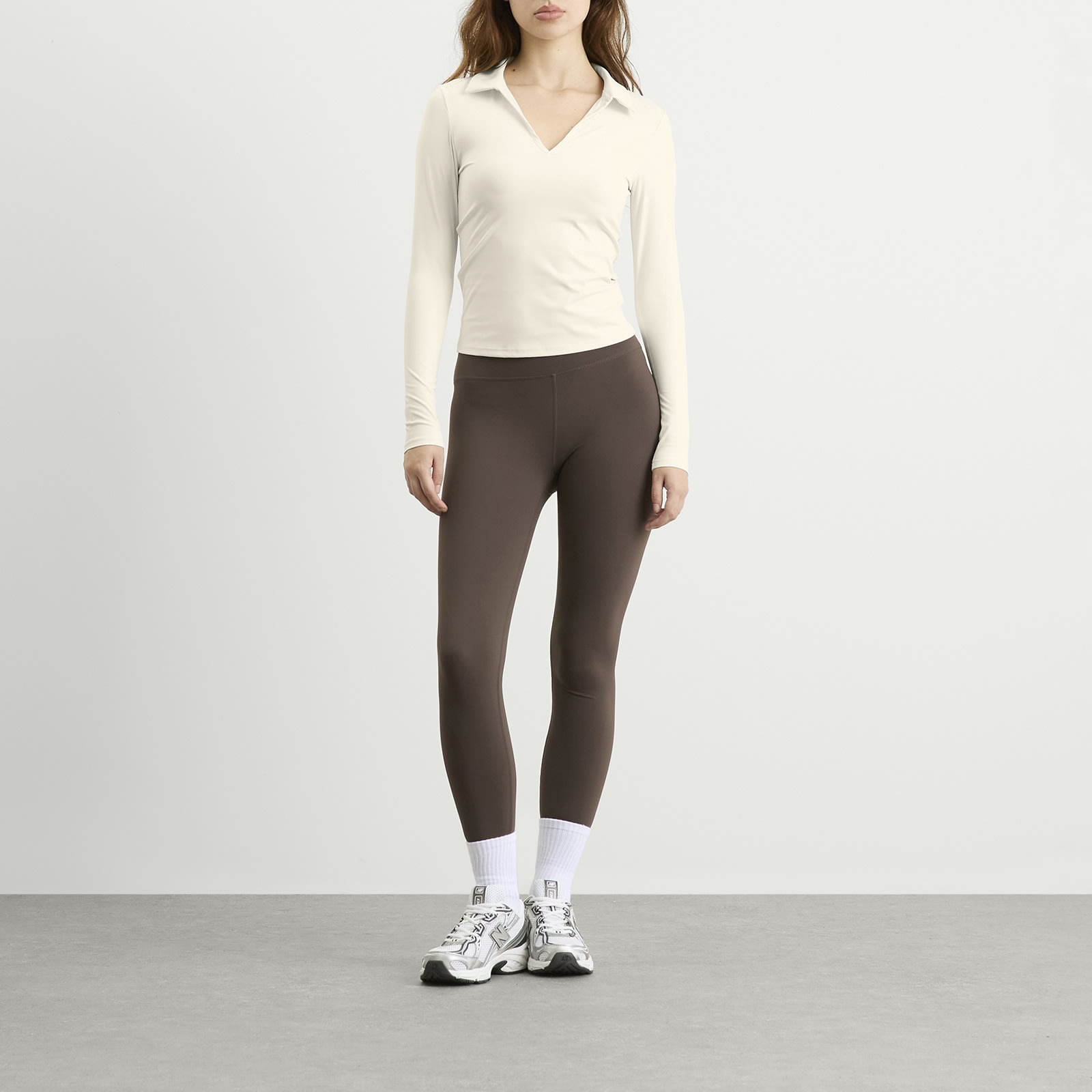 Women's Dayflex Polo Long Sleeve Top Ivory