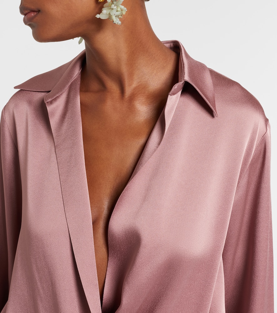 Satin wrap top