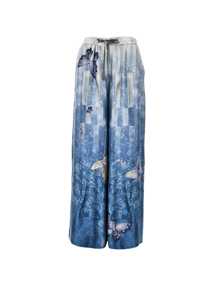 Sky Blue Loose Drawstring Pant