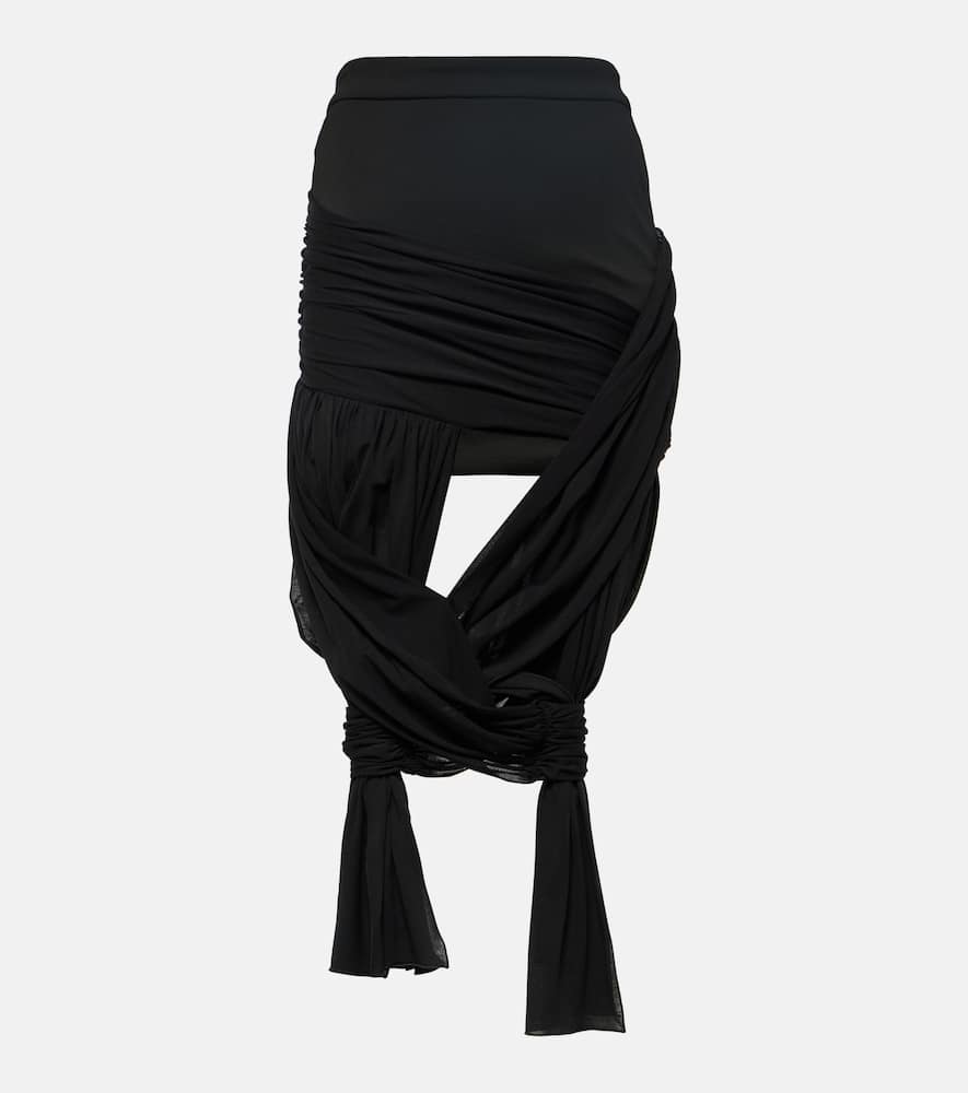 Knot-detail wrap skirt