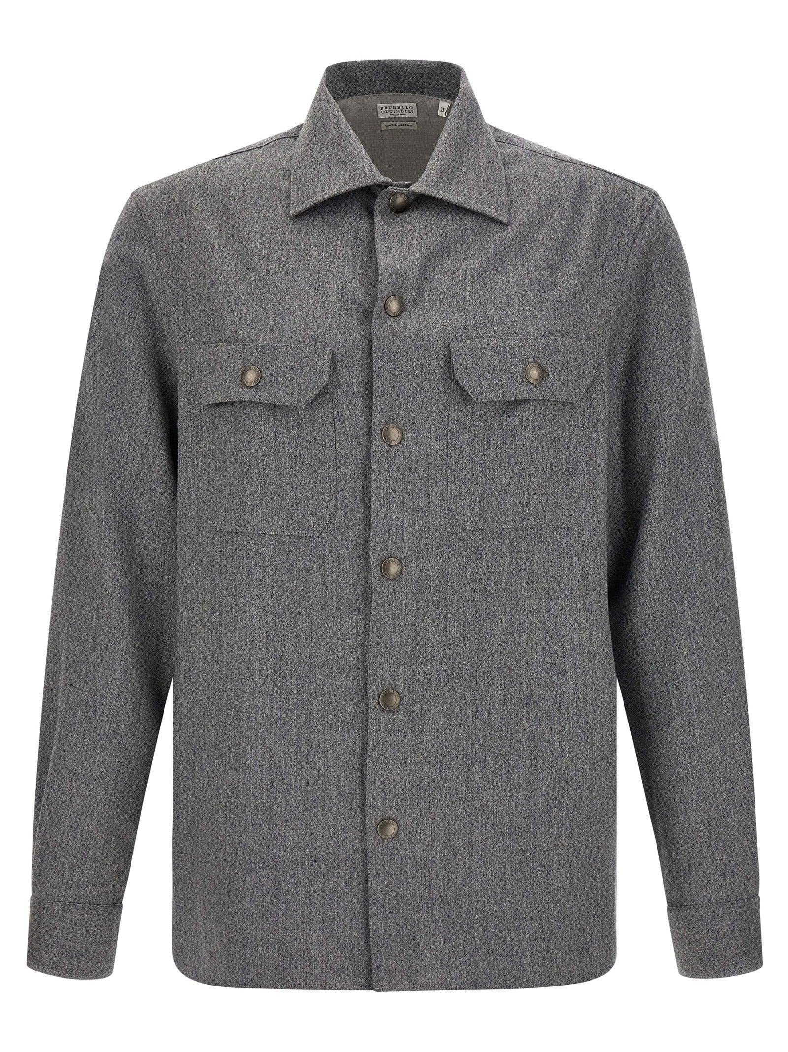 Virgin Wool Overshirt — Gray