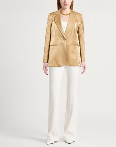 Trésor Woman Blazer Sand Size 4 Viscose, Linen, Polyamide