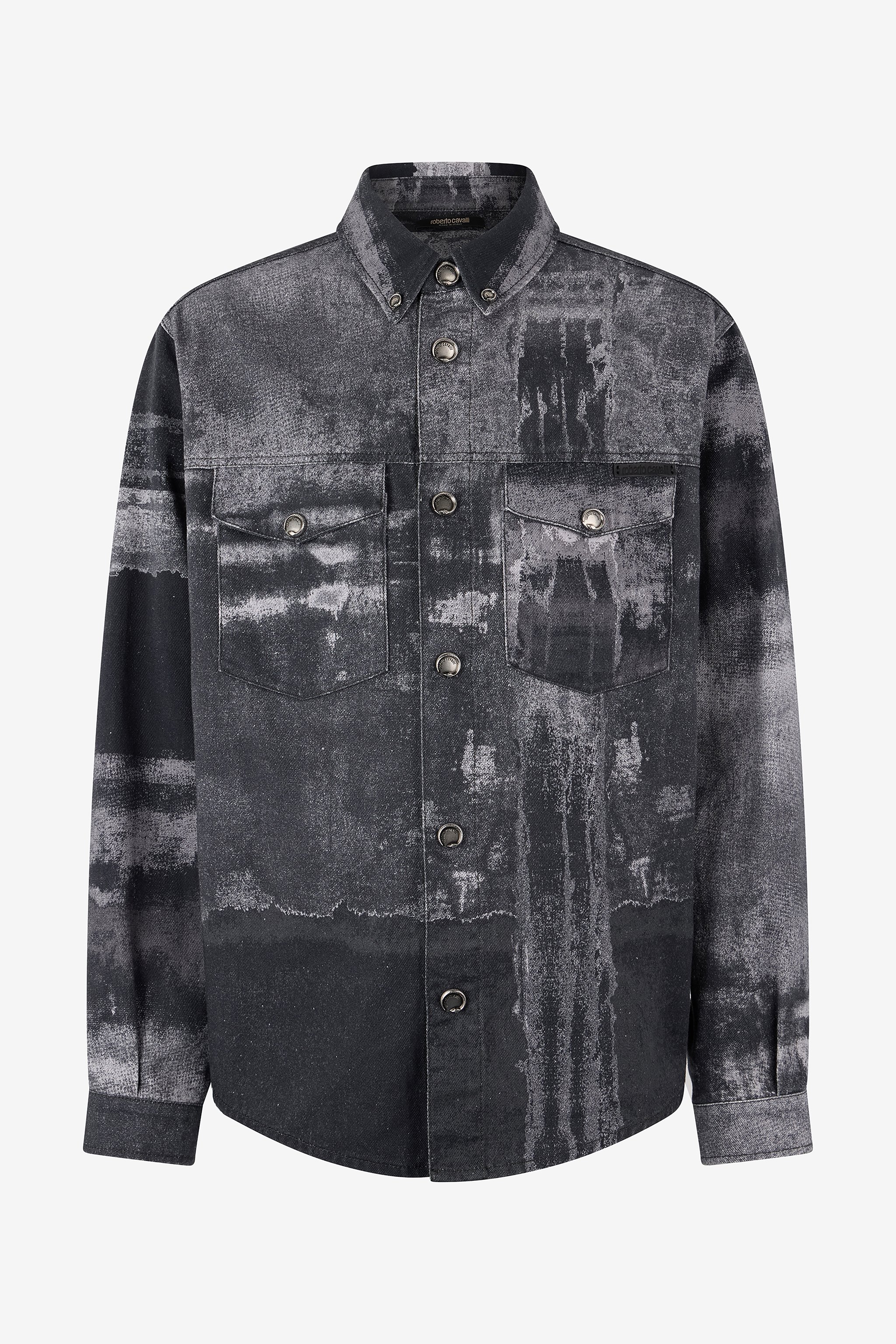 Denim Overshirt With Used Effect